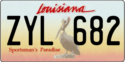 LA license plate ZYL682