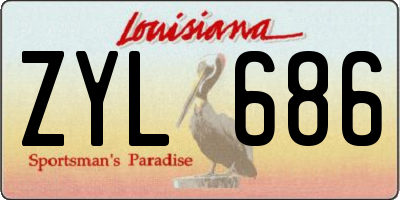 LA license plate ZYL686