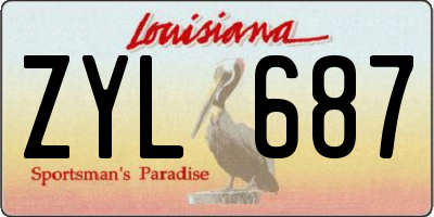 LA license plate ZYL687