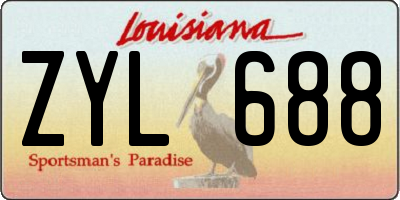 LA license plate ZYL688