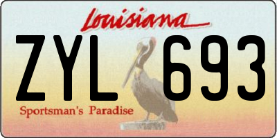 LA license plate ZYL693