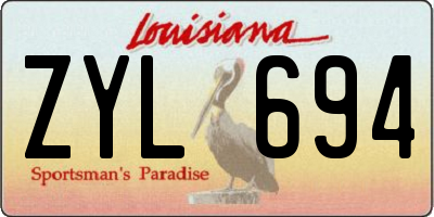 LA license plate ZYL694