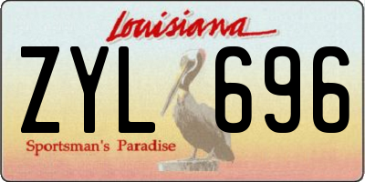 LA license plate ZYL696