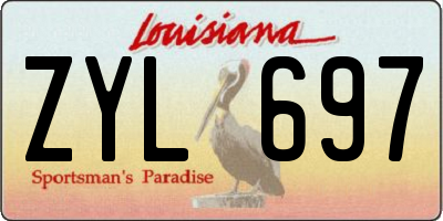 LA license plate ZYL697