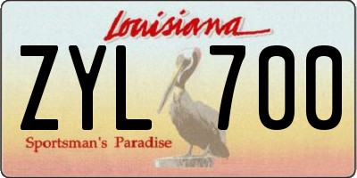 LA license plate ZYL700