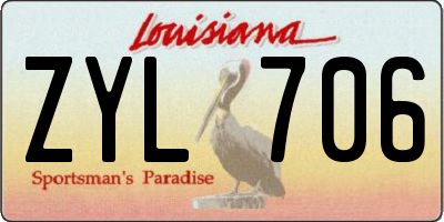 LA license plate ZYL706