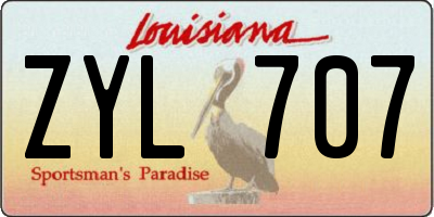 LA license plate ZYL707