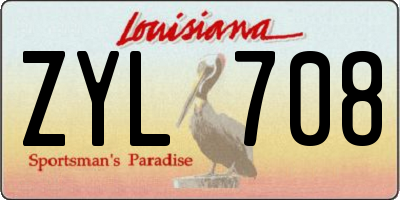 LA license plate ZYL708