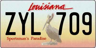 LA license plate ZYL709