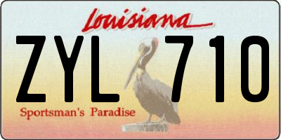 LA license plate ZYL710