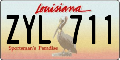 LA license plate ZYL711