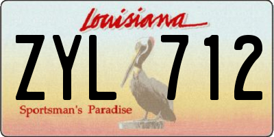 LA license plate ZYL712