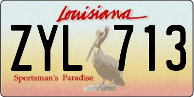 LA license plate ZYL713