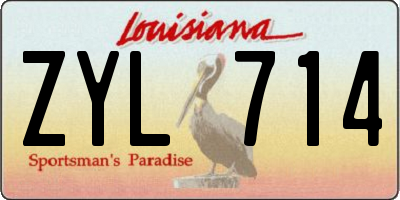 LA license plate ZYL714