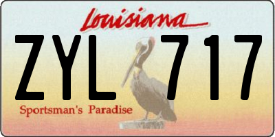 LA license plate ZYL717