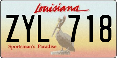 LA license plate ZYL718