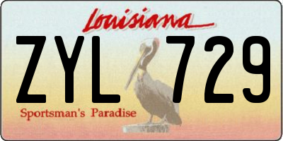 LA license plate ZYL729