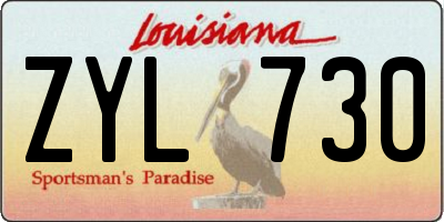 LA license plate ZYL730