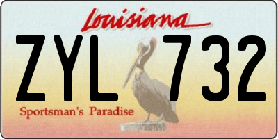 LA license plate ZYL732