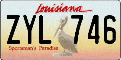 LA license plate ZYL746