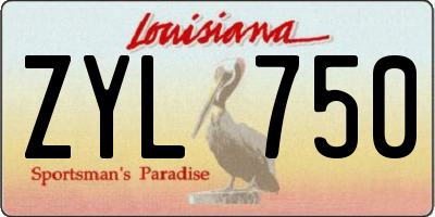 LA license plate ZYL750