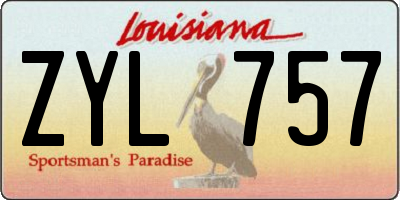 LA license plate ZYL757