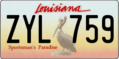 LA license plate ZYL759