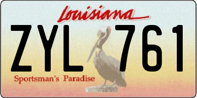 LA license plate ZYL761