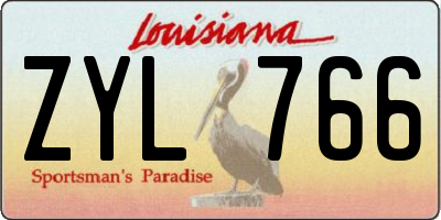 LA license plate ZYL766