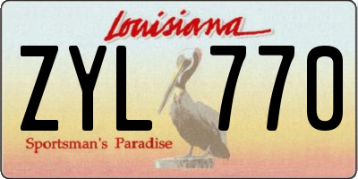 LA license plate ZYL770