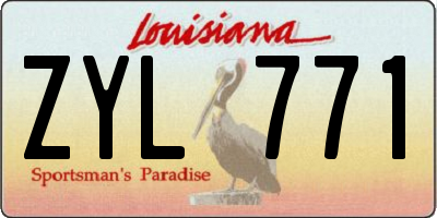 LA license plate ZYL771