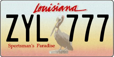 LA license plate ZYL777