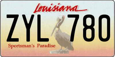 LA license plate ZYL780