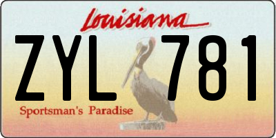 LA license plate ZYL781