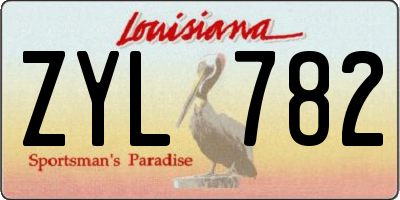 LA license plate ZYL782