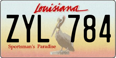 LA license plate ZYL784