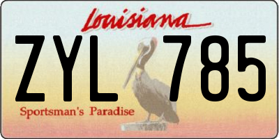 LA license plate ZYL785