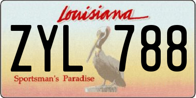 LA license plate ZYL788