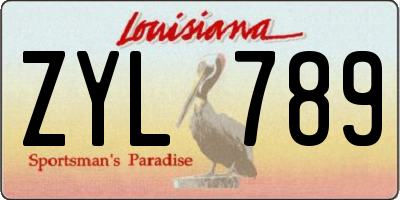 LA license plate ZYL789