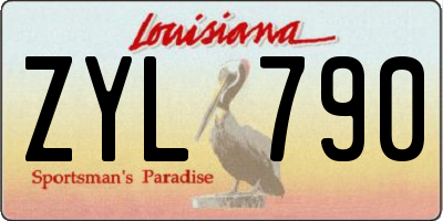 LA license plate ZYL790