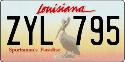 LA license plate ZYL795