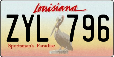 LA license plate ZYL796