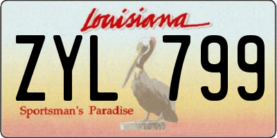 LA license plate ZYL799