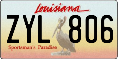 LA license plate ZYL806