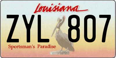 LA license plate ZYL807