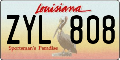 LA license plate ZYL808