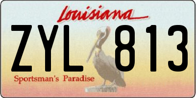 LA license plate ZYL813