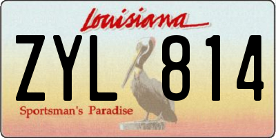 LA license plate ZYL814