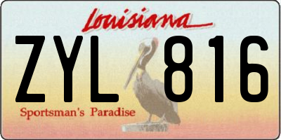 LA license plate ZYL816