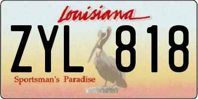 LA license plate ZYL818